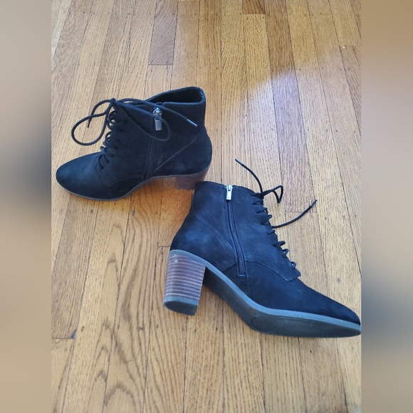 Lucky Brand Black PERSEE Lace Up Booties with side zipper - size 9 - Picture 2 of 5